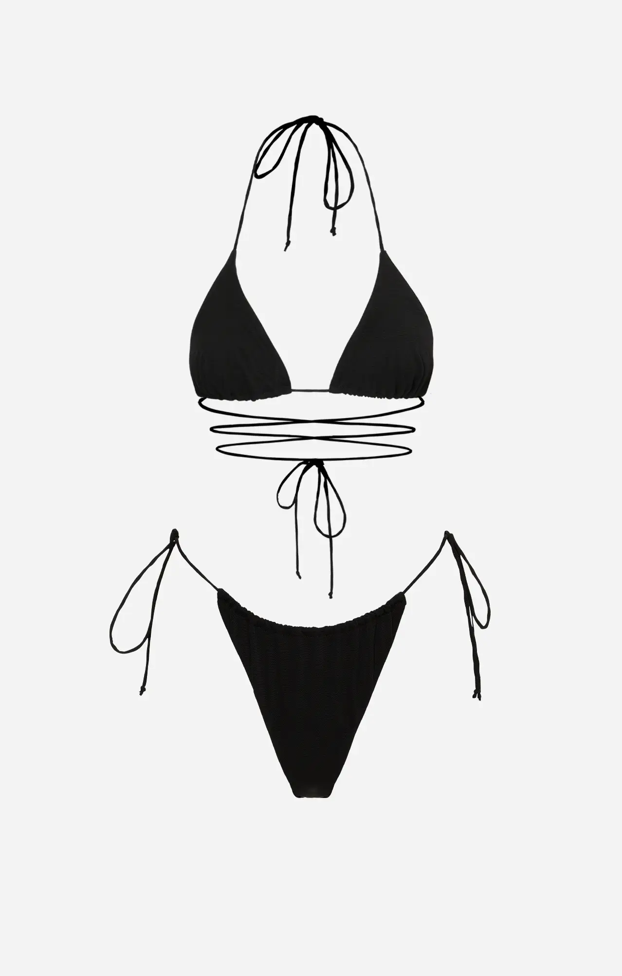 STRING TIE TOP - BLACK MESH - Image 7