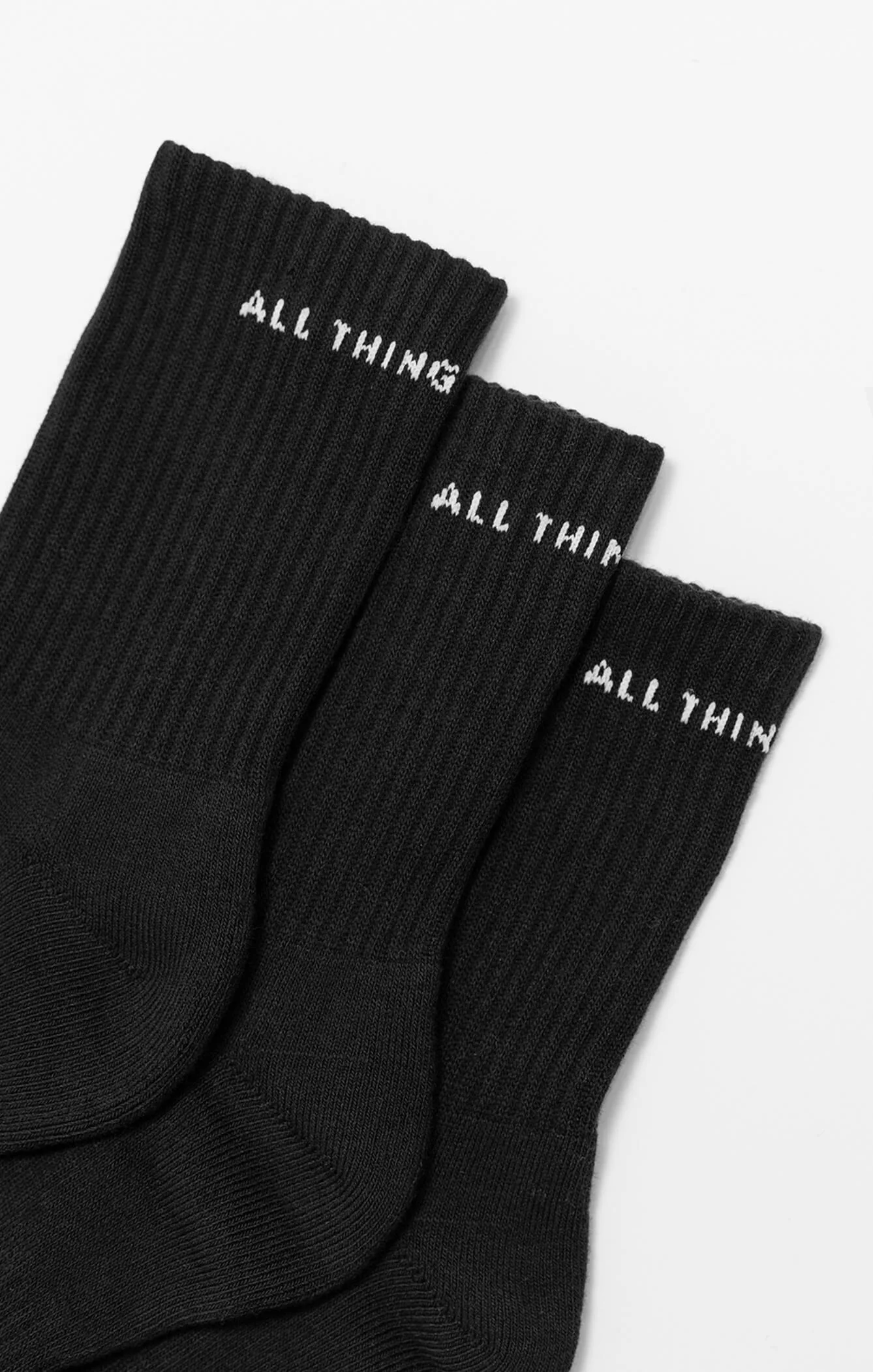 THE A.T.G CREW SOCK 3 PACK - BLACK - Image 2