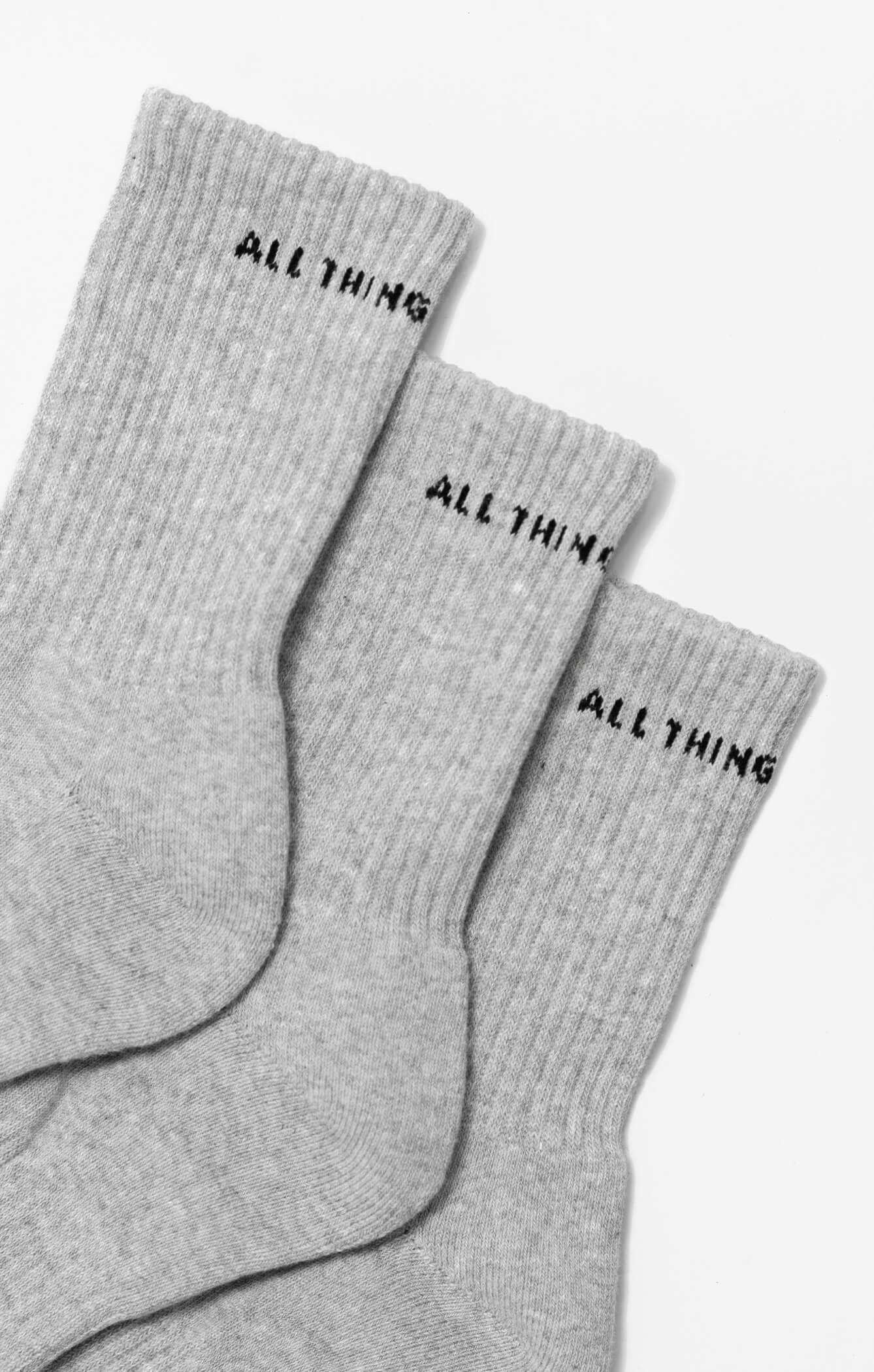 THE A.T.G CREW SOCK 3 PACK - GREY - Image 2