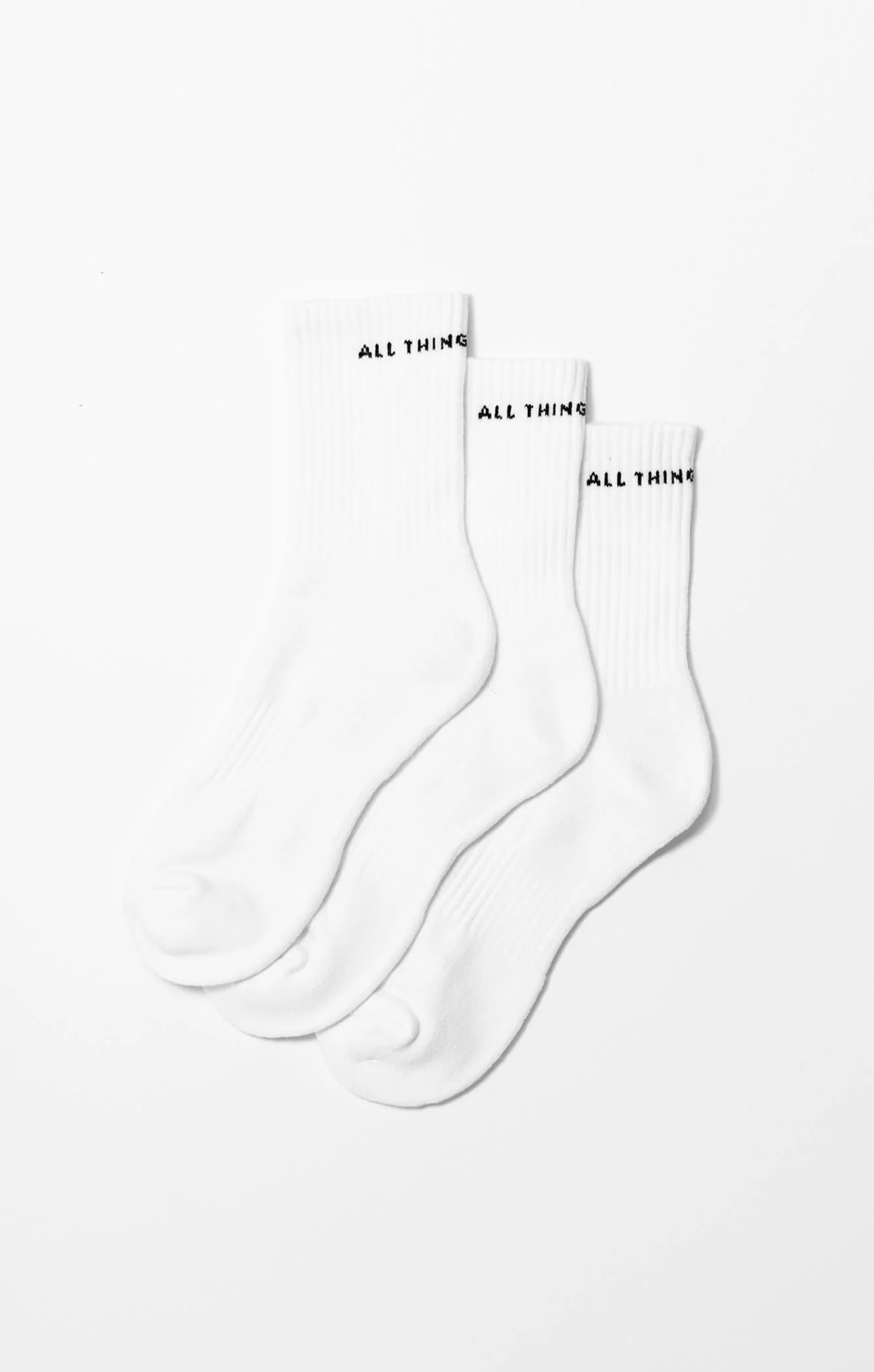 THE A.T.G CREW SOCK 3 PACK - WHITE