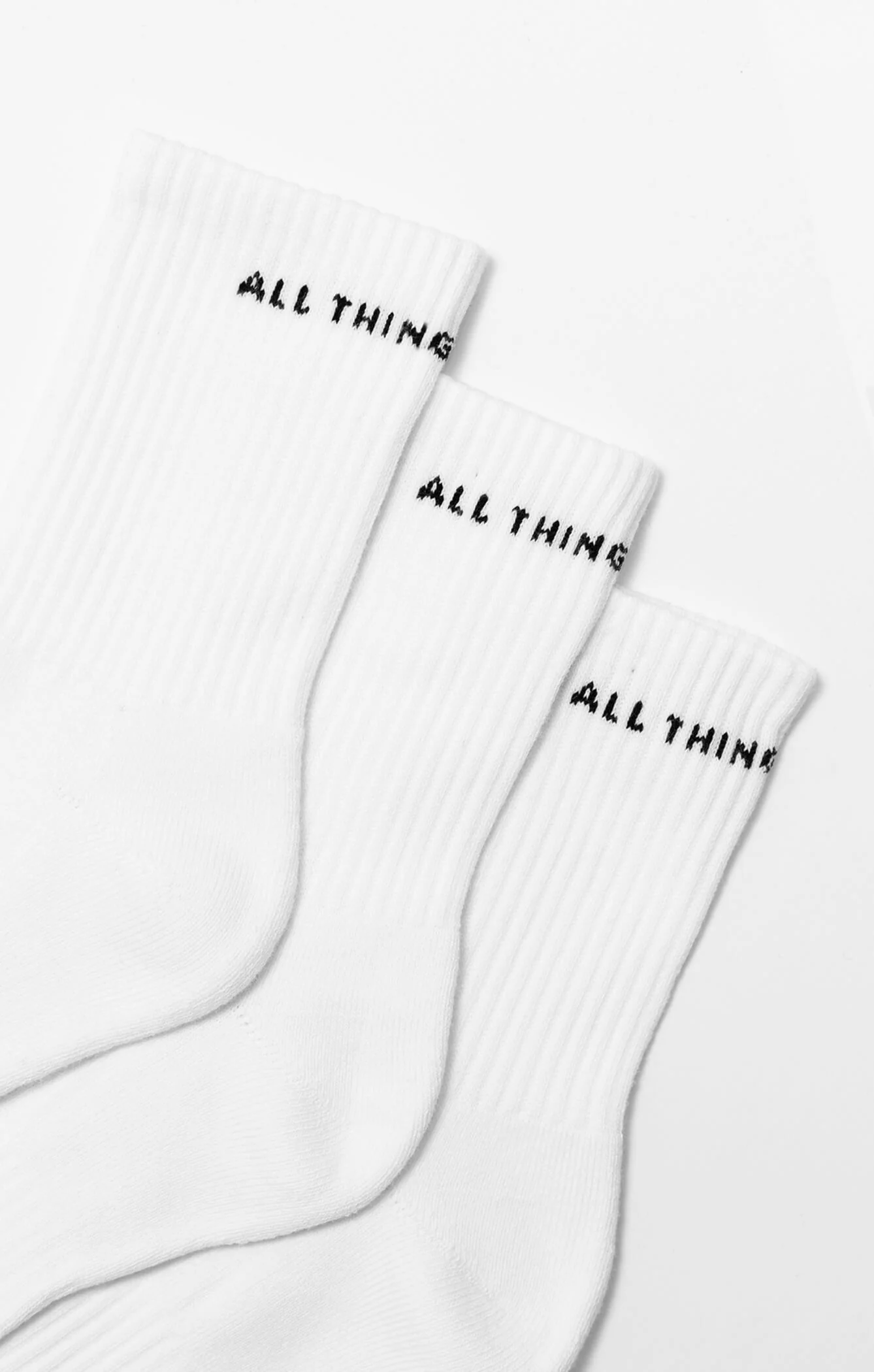 THE A.T.G CREW SOCK 3 PACK - WHITE - Image 2
