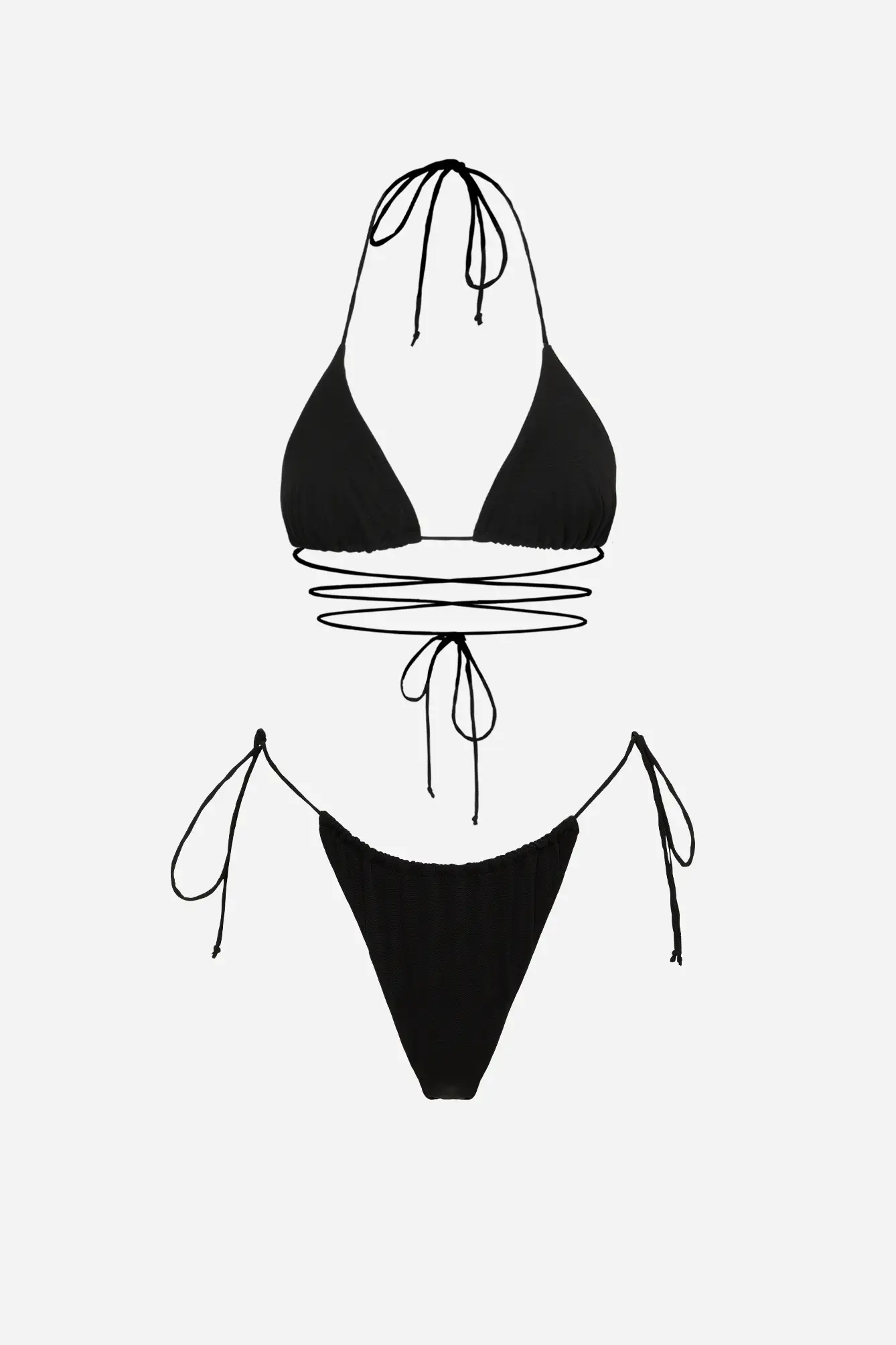THE STRING TIE BIKINI TOP - BLACK MESH - Image 6