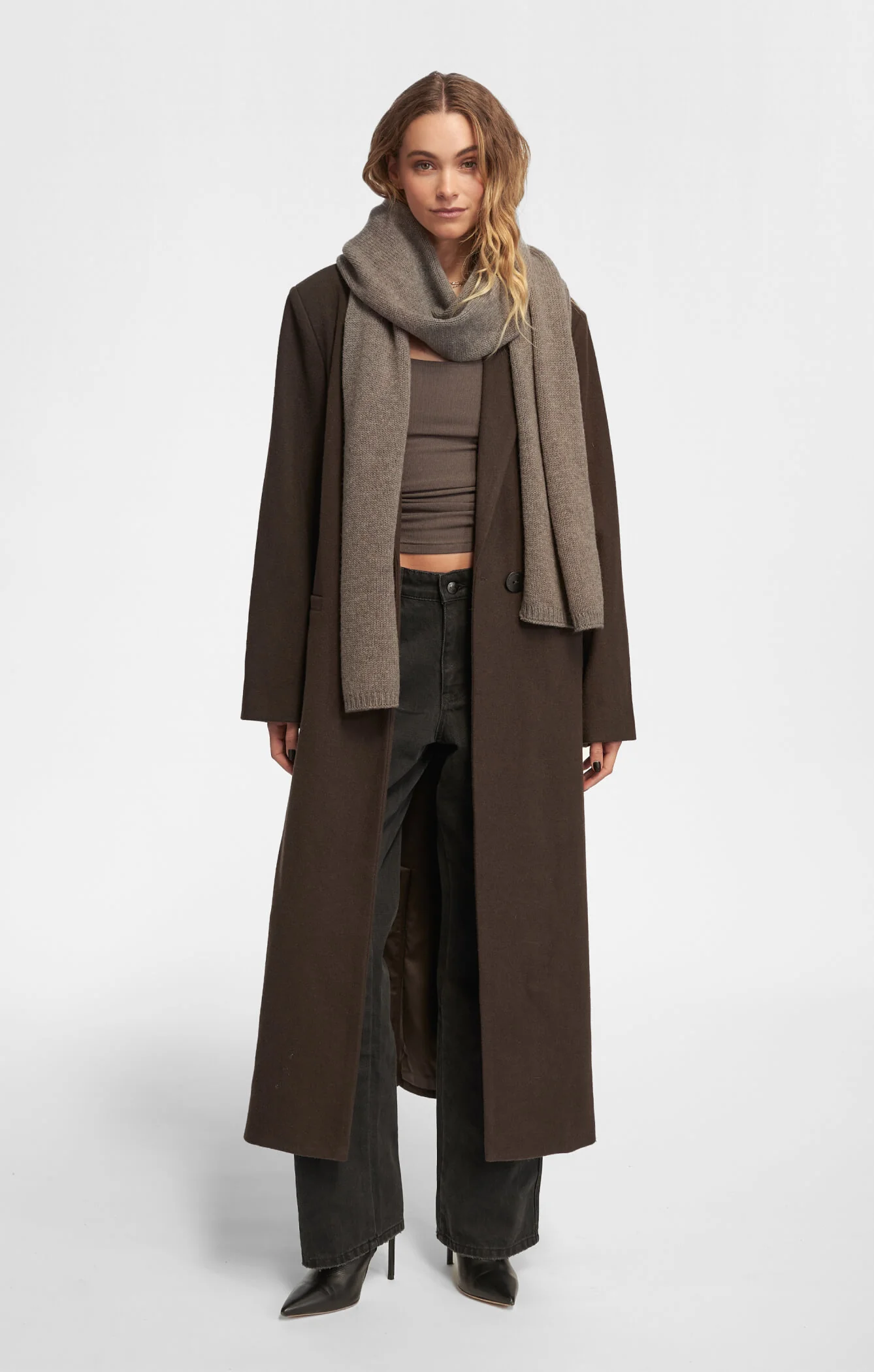 THE WRAP AROUND SCARF - NEUTRAL MARLE - Image 5